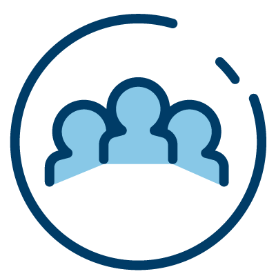 Shadowbox-teams-executive Icon of business team representing Shadowbox support for executive leadership goals