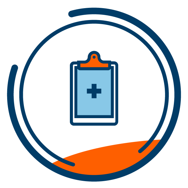 manual-admin-icon Icon of clipboard with medical cross representing excessive time spent on healthcare administrative tasks
