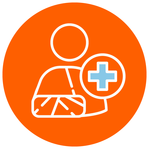 patient-care-icon Icon of a clinician with a medical cross symbolizing improved patient care through real-time data access